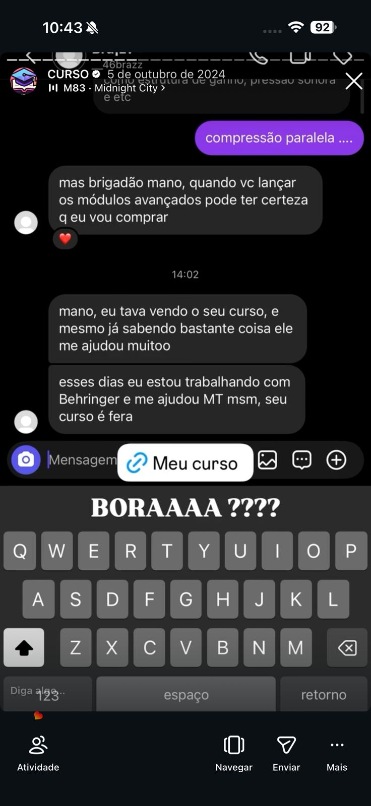 Relato de aluno